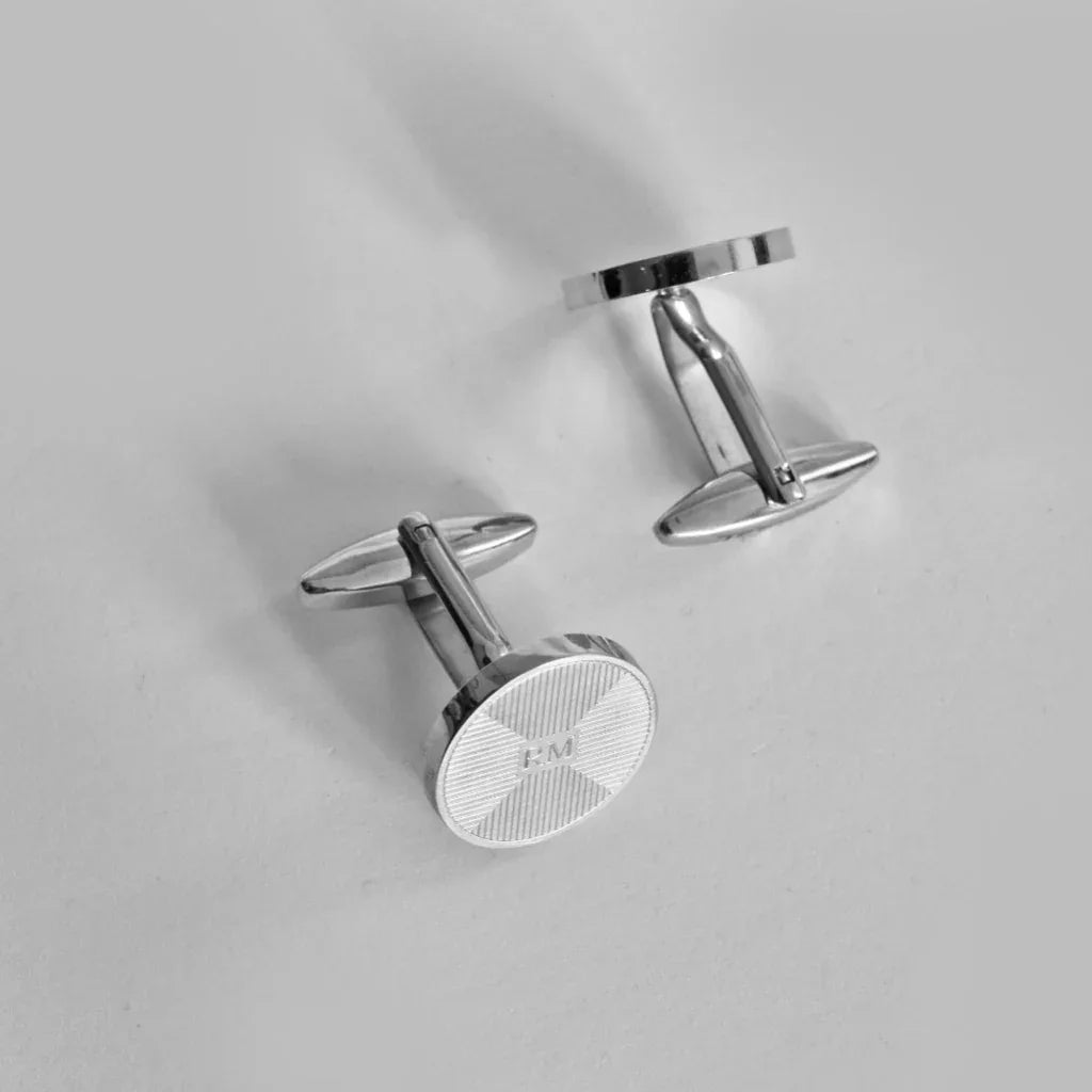 Moderne Manschettenknöpfe - Personalisiert mit Initialen – Geometrisches Design - Latigga