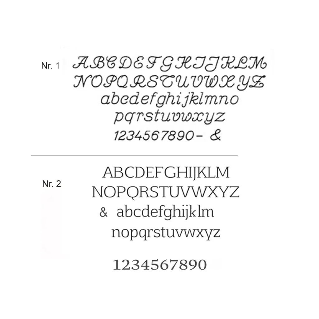 zwei Schriftarten zur Auswahl