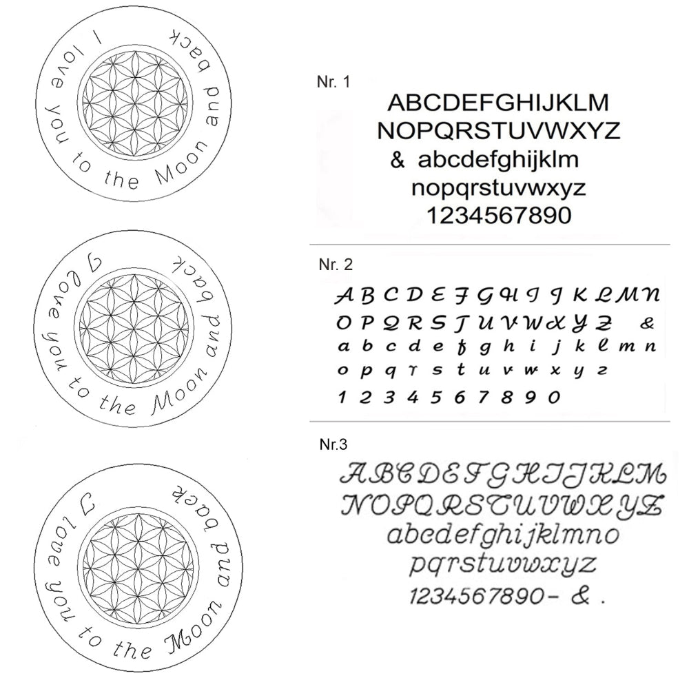 3 Beispiele der Schriftart