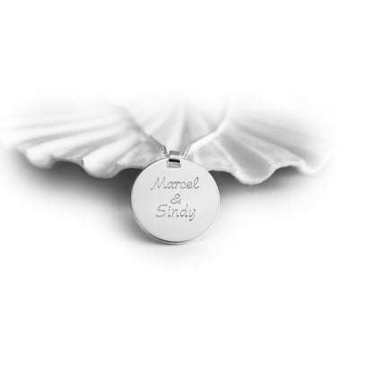 Runde Gravurplatte mit Namen