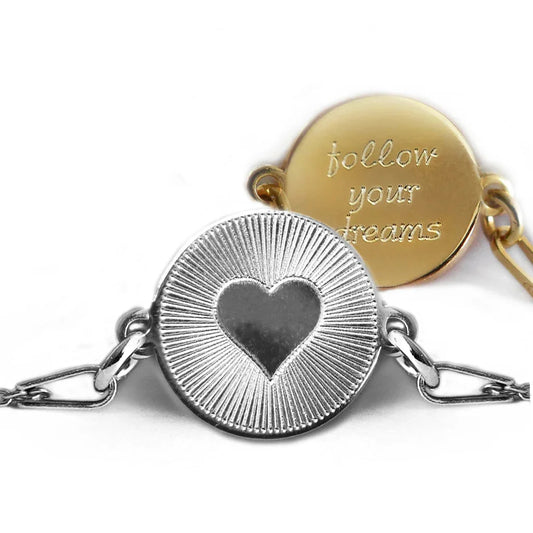 Filigranes Herzarmband mit Gravur – 925 Silber oder vergoldet – Valentinsgeschenk für Sie - Latigga