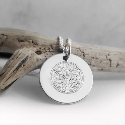 Keltische Knoten - 925 Silber Kette Gravur - Schmuck für Damen und Herren