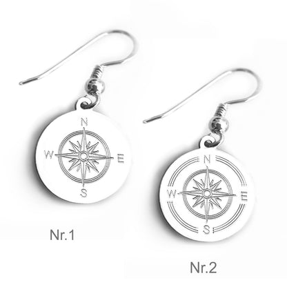 Kompass Ohrringe: zwei Designs
