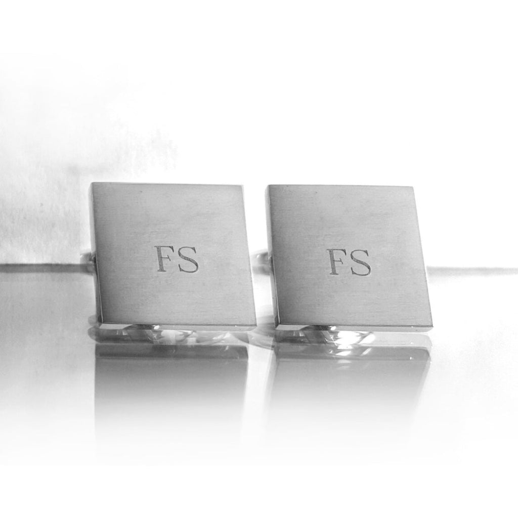 Quadratische Manschettenknöpfe Initialen (Gravur In der MItte)