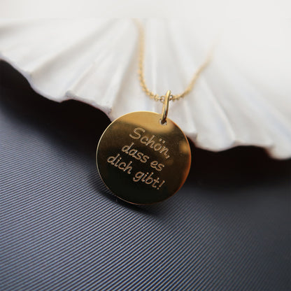 Vergoldete, personalisierte Kette mit Gravur