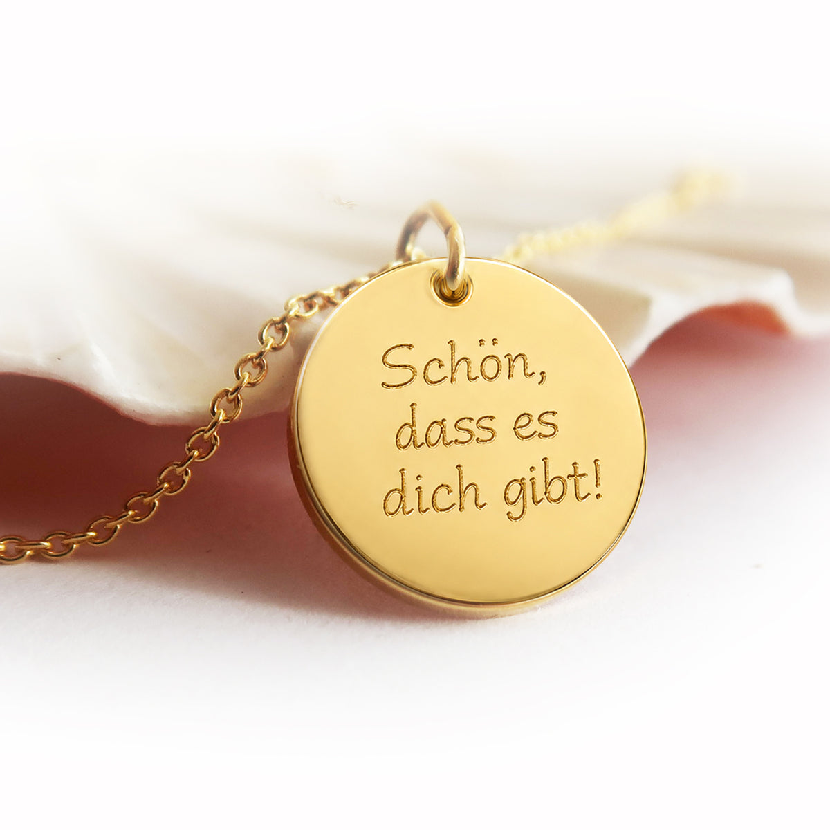 Personalisierte Kette aus vergoldetem 925 Sterling Silber mit Gravur