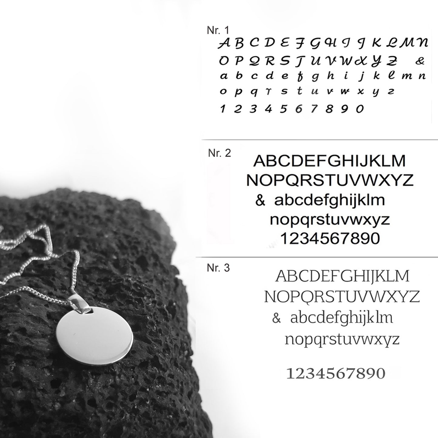 Drei Schrifarten - Beispiele