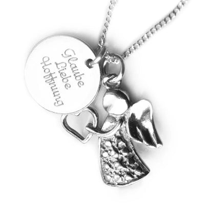 Schutzengel-Anhänger und Gravurplatte