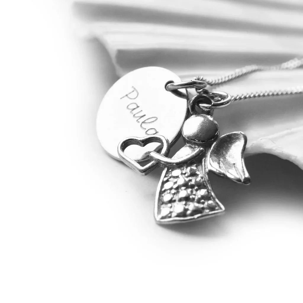 Schutzengel-Anhänger aus 925 Silber der personalisierten Kinderkette
