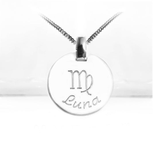Sternzeichen Kette aus 925 Silber mit Gravur & Name