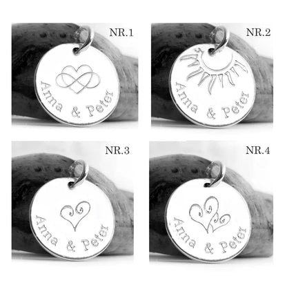 Ausgefallene Plättchen Ohrringe mit Gravur, Namensgravur, 925 Silber - Latigga