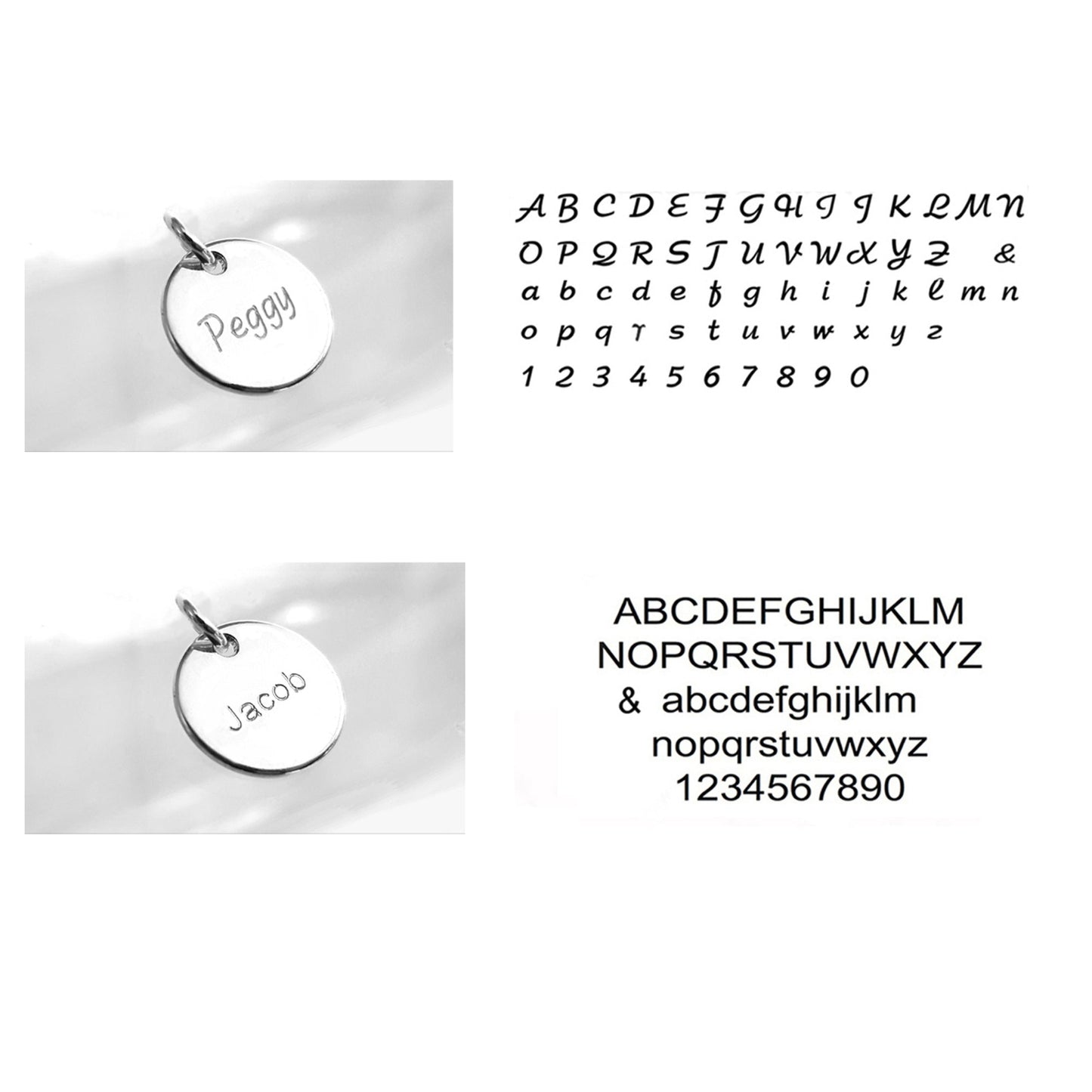 zwei Beispiel der Schriftarten