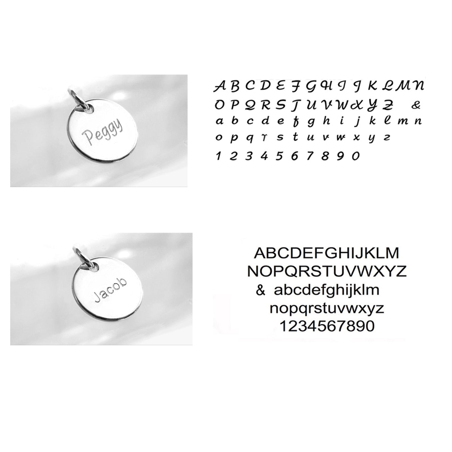 zwei Beispiel der Schriftarten