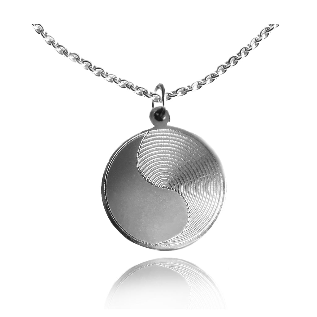 Yin Yang Halskette aus Edelstahl mit Gravur