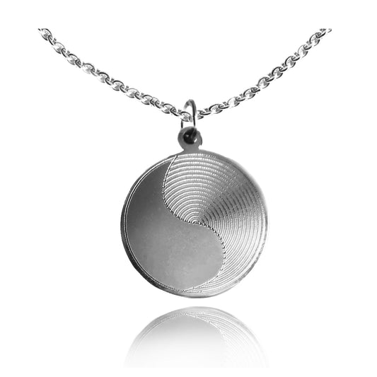 Yin Yang Halskette aus Edelstahl mit Gravur