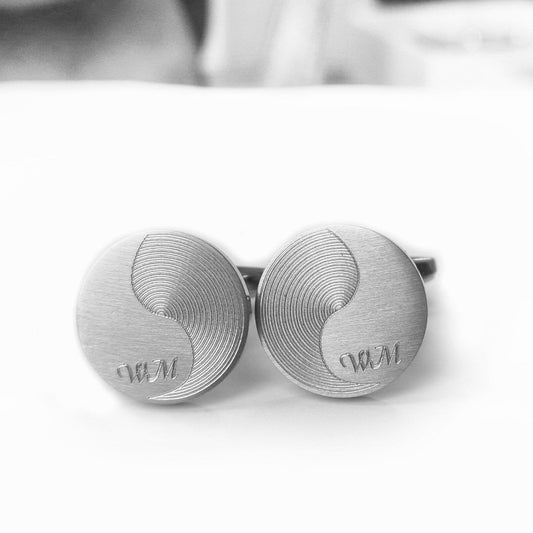 Yin Yang Manschettenknöpfe mit Gravur