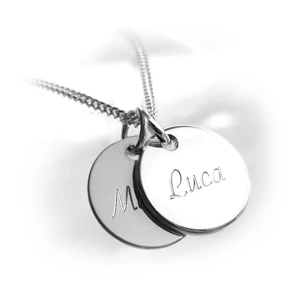 Zwei Anhänger Kette aus 925 Silber mit individueller Gravur
